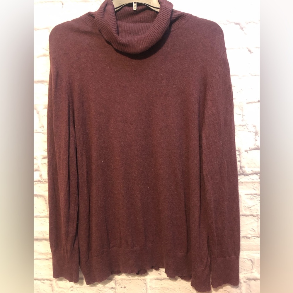 3X Maroon LL Bean Cowl Neck Sweater